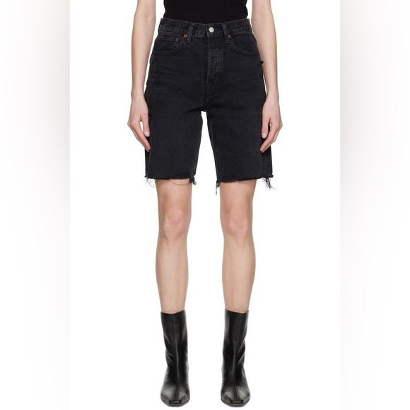 Agolde Ira Long Denim Shorts - Picture 1 of 6